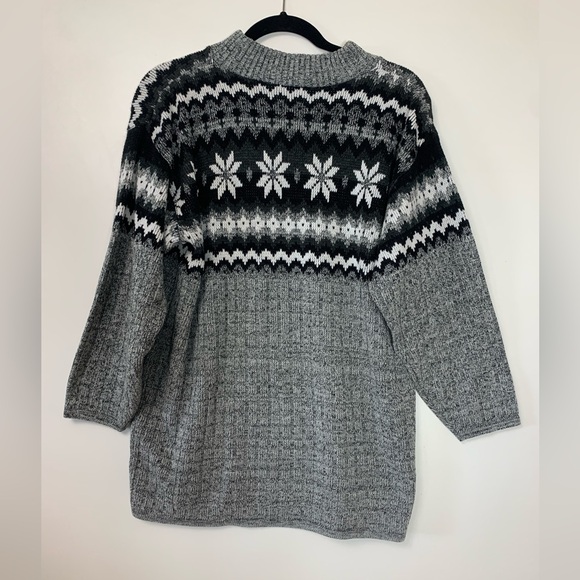Carol Reed Womens Nordic Snowflake Sweater Mock Neck Ribbed Lg? Cozy Cabincore - Picture 2 of 12
